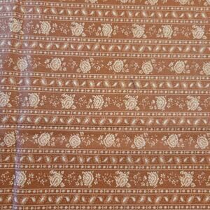 Rust Brown Rose Stripe Fabric 24x44"  Quilting Cotton Unbranded Floral Sew Craft